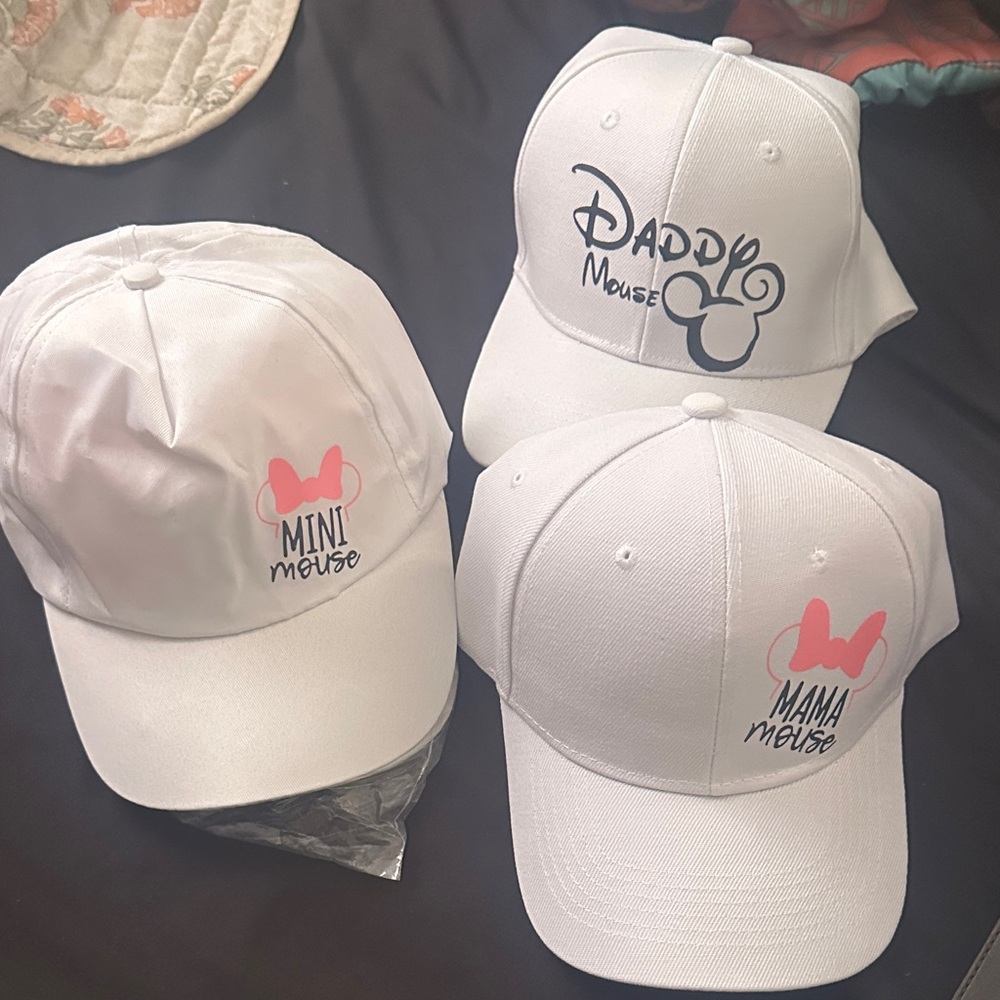 White Family Mickey Mouse Caps Set